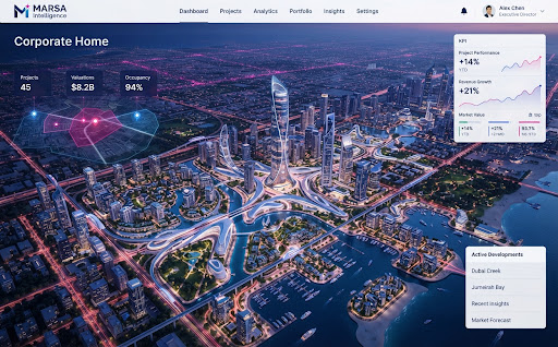 Dubai residential real estate skyline representing MARSA's Real Estate Intelligence platform